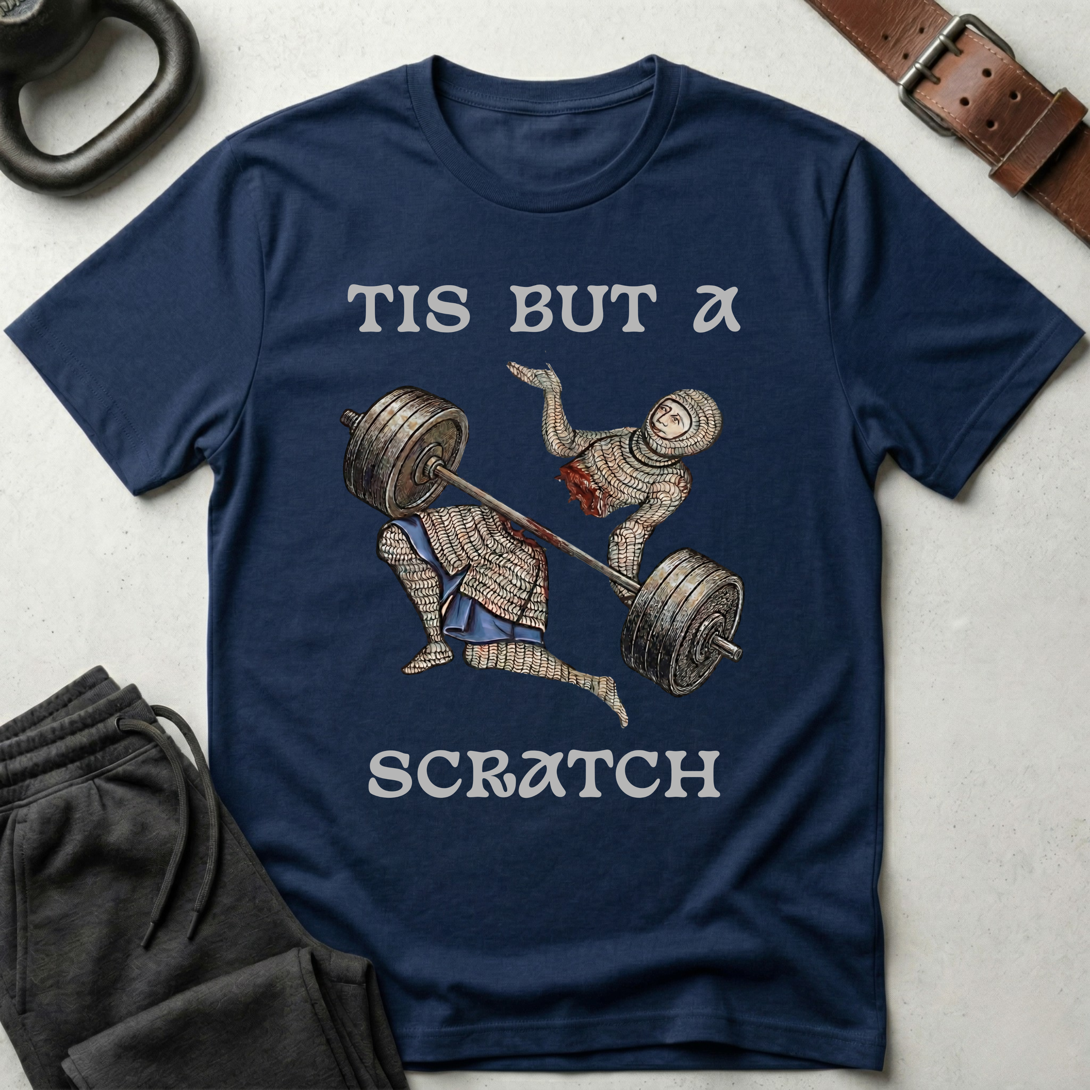 Tis But A Scratch Barbell T-Shirt