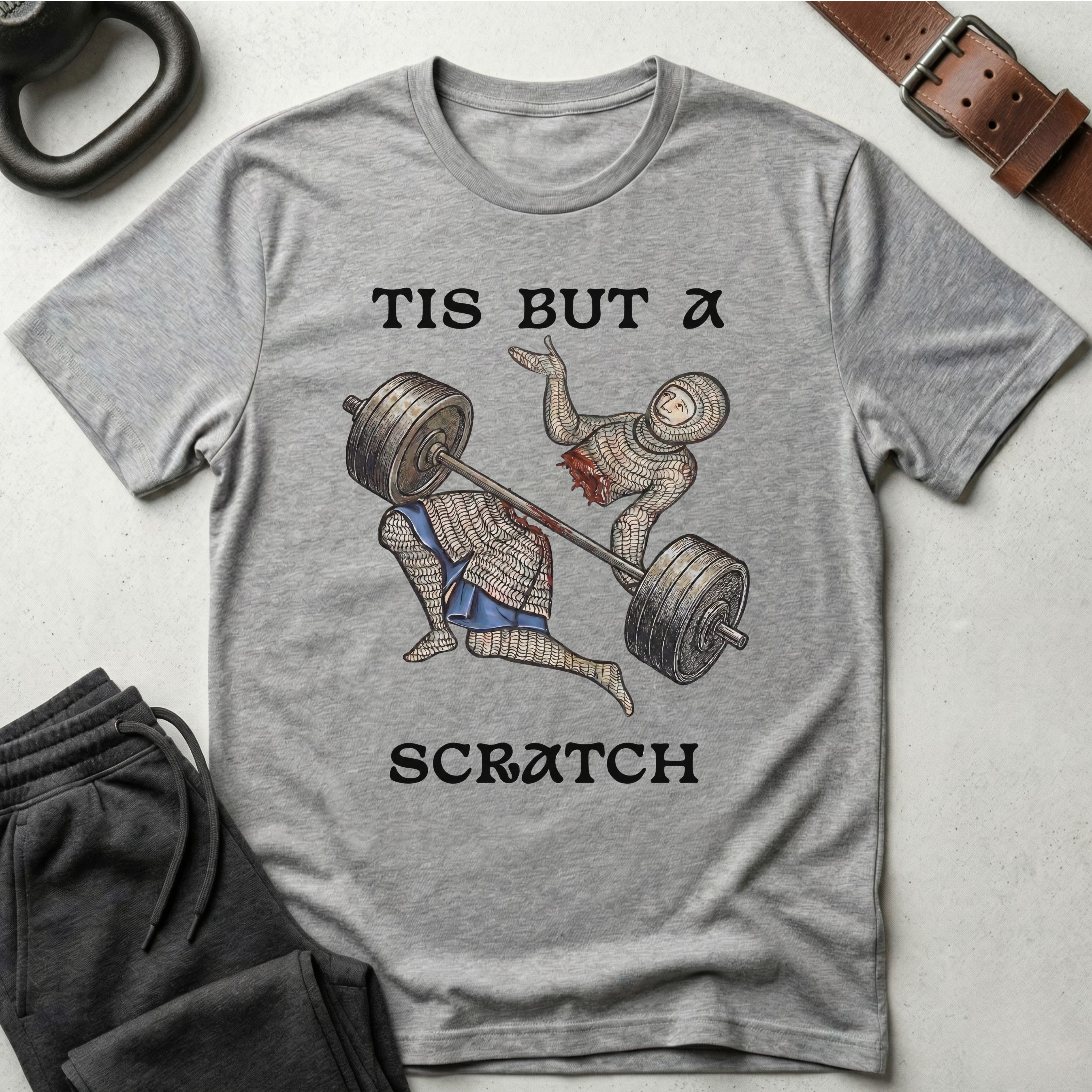 Tis But A Scratch Barbell T-Shirt